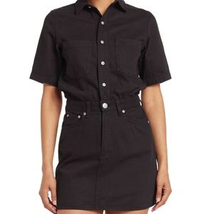 Rag & Bone All in One Mini Black Denim Shirt Dress